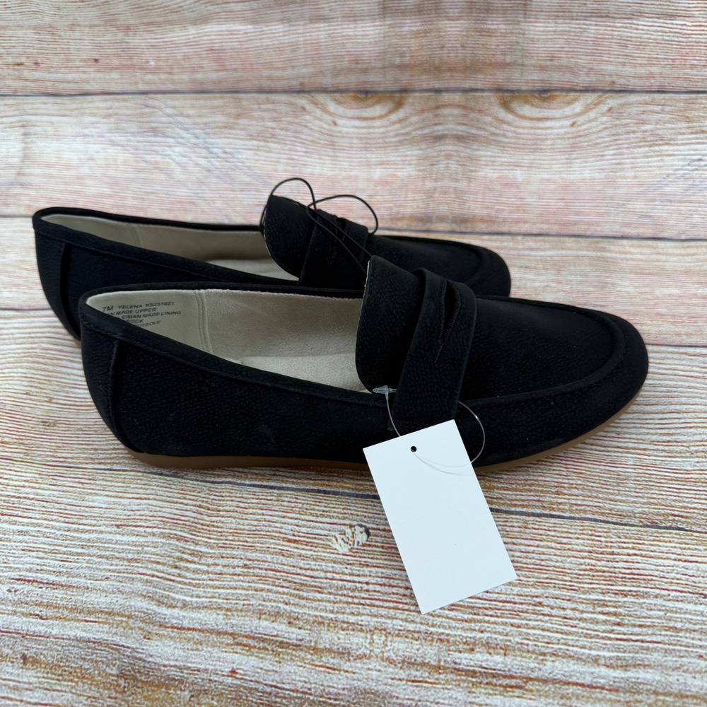 Kensie Yelena Black Penny Loafers Women Size 7 KS251631 New in Box